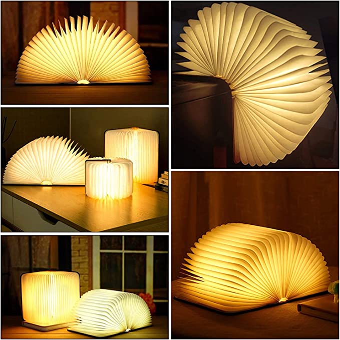 Lampa Stołowa w Kształcie Książki z Funkcją Ściemniania i Ładowaniem USB