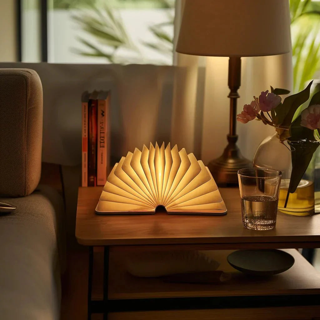 Lampa Stołowa w Kształcie Książki z Funkcją Ściemniania i Ładowaniem USB
