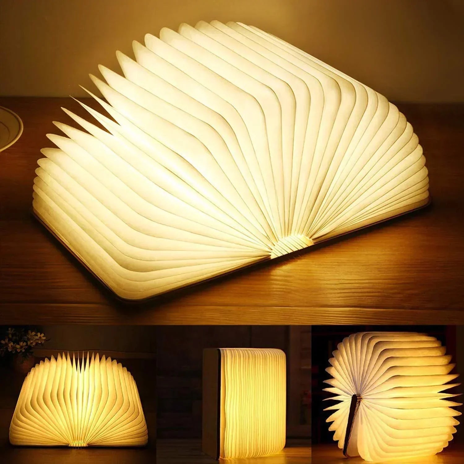 Lampa Stołowa w Kształcie Książki z Funkcją Ściemniania i Ładowaniem USB