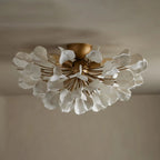 Lampa Sufitowa Art Deco z Ceramicznymi Płatkami Kwiatów