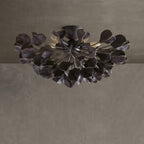 Lampa Sufitowa Art Deco z Ceramicznymi Płatkami na Żelaznej Ramie