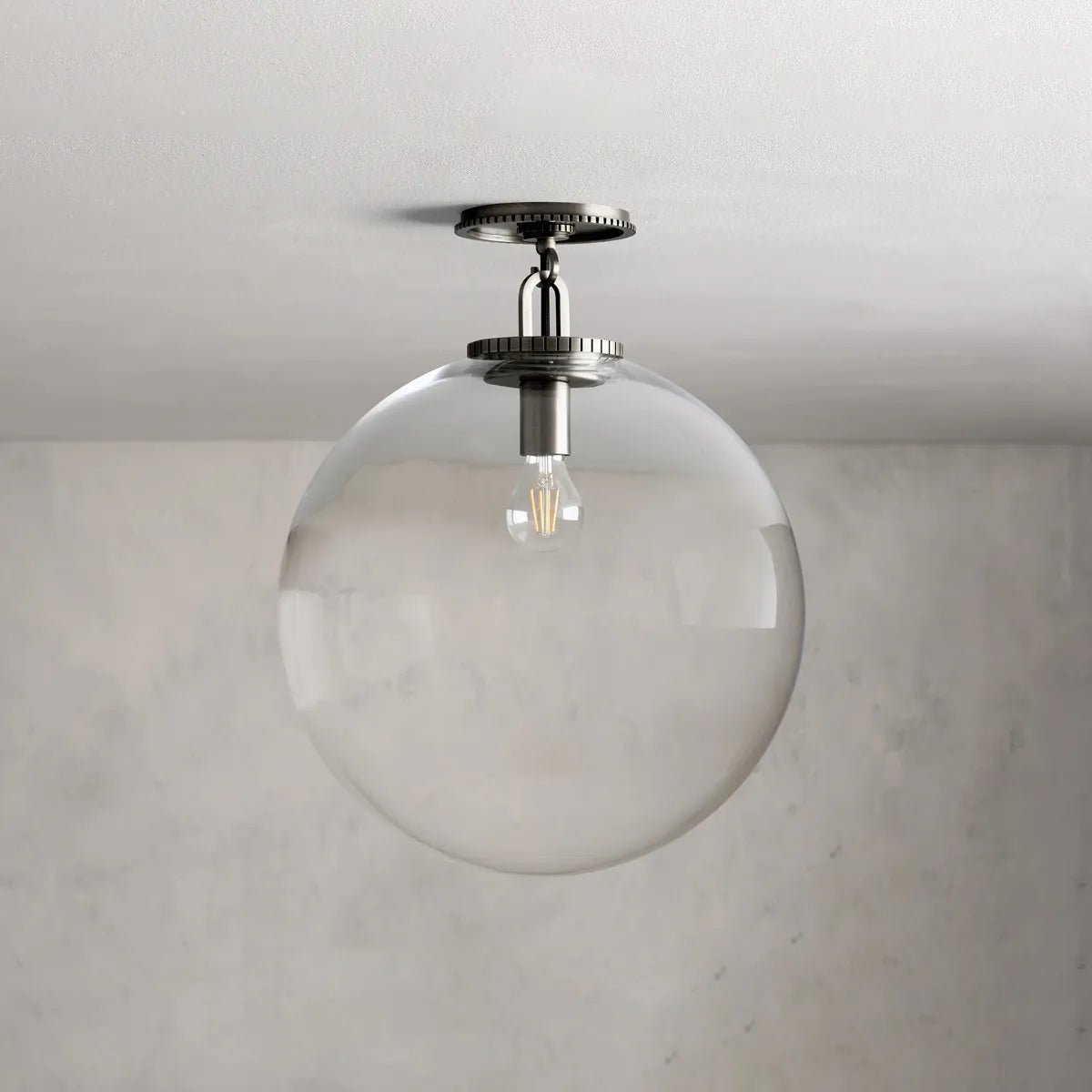 Lampa Sufitowa Art Deco z Kloszem Kula w Stylu Retro