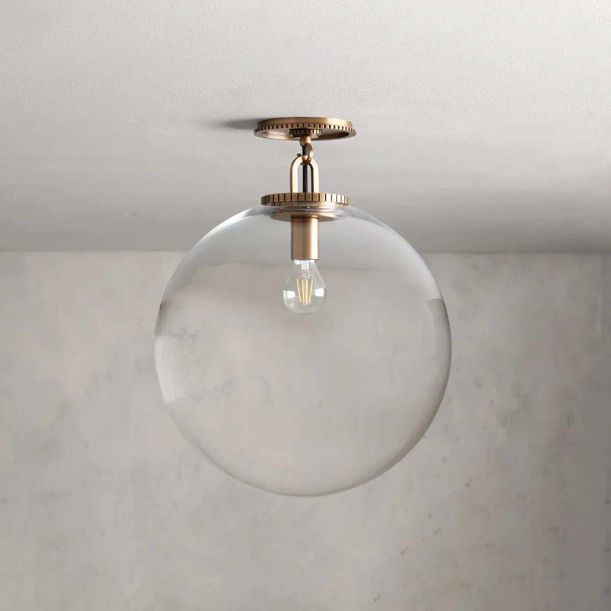 Lampa Sufitowa Art Deco z Kloszem Kula w Stylu Retro