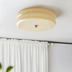 Lampa Sufitowa Art Deco z Okrągłym Kloszem w Stylu Vintage