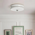 Lampa Sufitowa Art Deco z Okrągłym Kloszem w Stylu Vintage