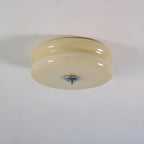 Lampa Sufitowa Art Deco z Okrągłym Kloszem w Stylu Vintage