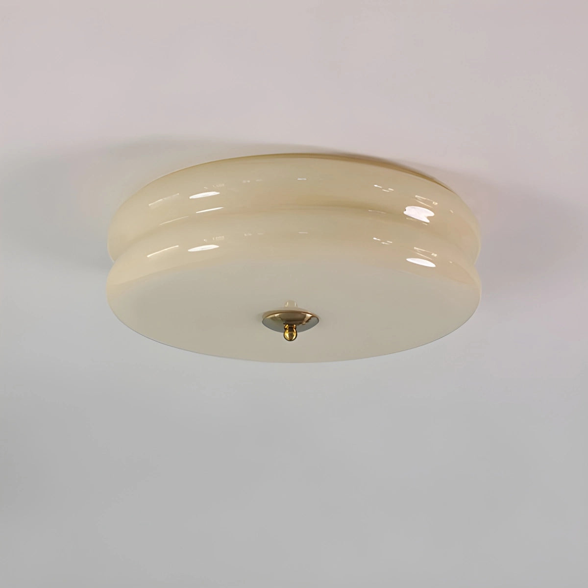 Lampa Sufitowa Art Deco z Okrągłym Kloszem w Stylu Vintage