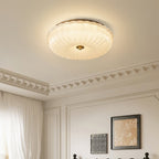 Lampa Sufitowa Art Deco z Ryflowanym Kloszem Szklanym