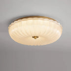 Lampa Sufitowa Art Deco z Ryflowanym Kloszem Szklanym