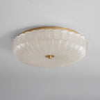 Lampa Sufitowa Art Deco z Ryflowanym Kloszem Szklanym