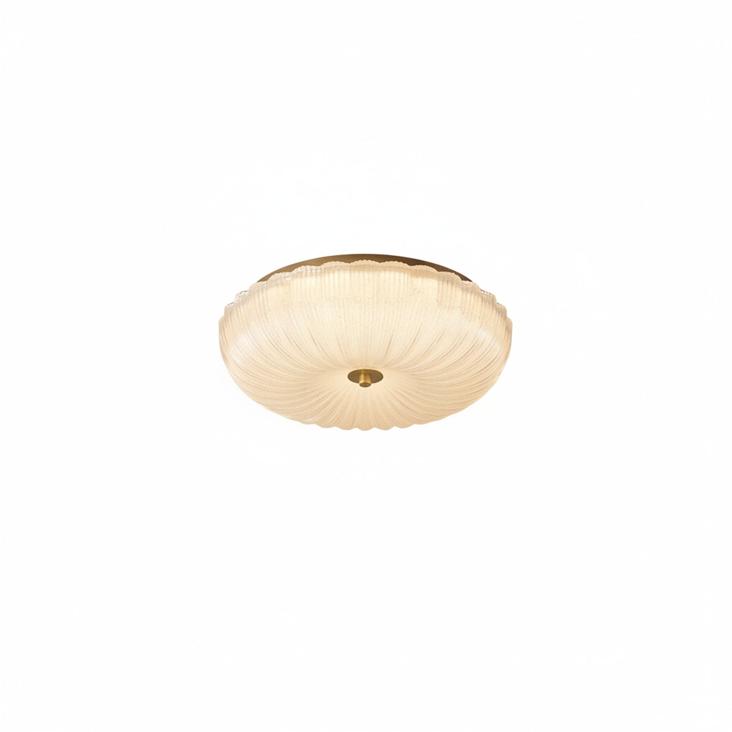 Lampa Sufitowa Art Deco z Ryflowanym Kloszem Szklanym