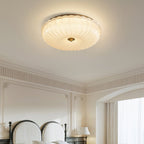Lampa Sufitowa Art Deco z Ryflowanym Kloszem Szklanym