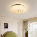 Lampa Sufitowa Art Deco z Ryflowanym Kloszem Szklanym
