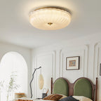 Lampa Sufitowa Art Deco z Ryflowanym Kloszem Szklanym