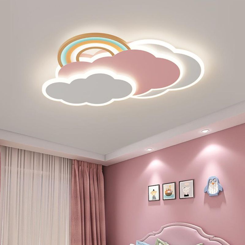 Lampa Sufitowa do Pokoju Dziecięcego w Kształcie Chmury z Tęczą
