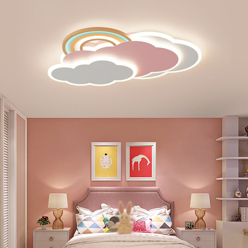 Lampa Sufitowa do Pokoju Dziecięcego w Kształcie Chmury z Tęczą ##POS:6##
