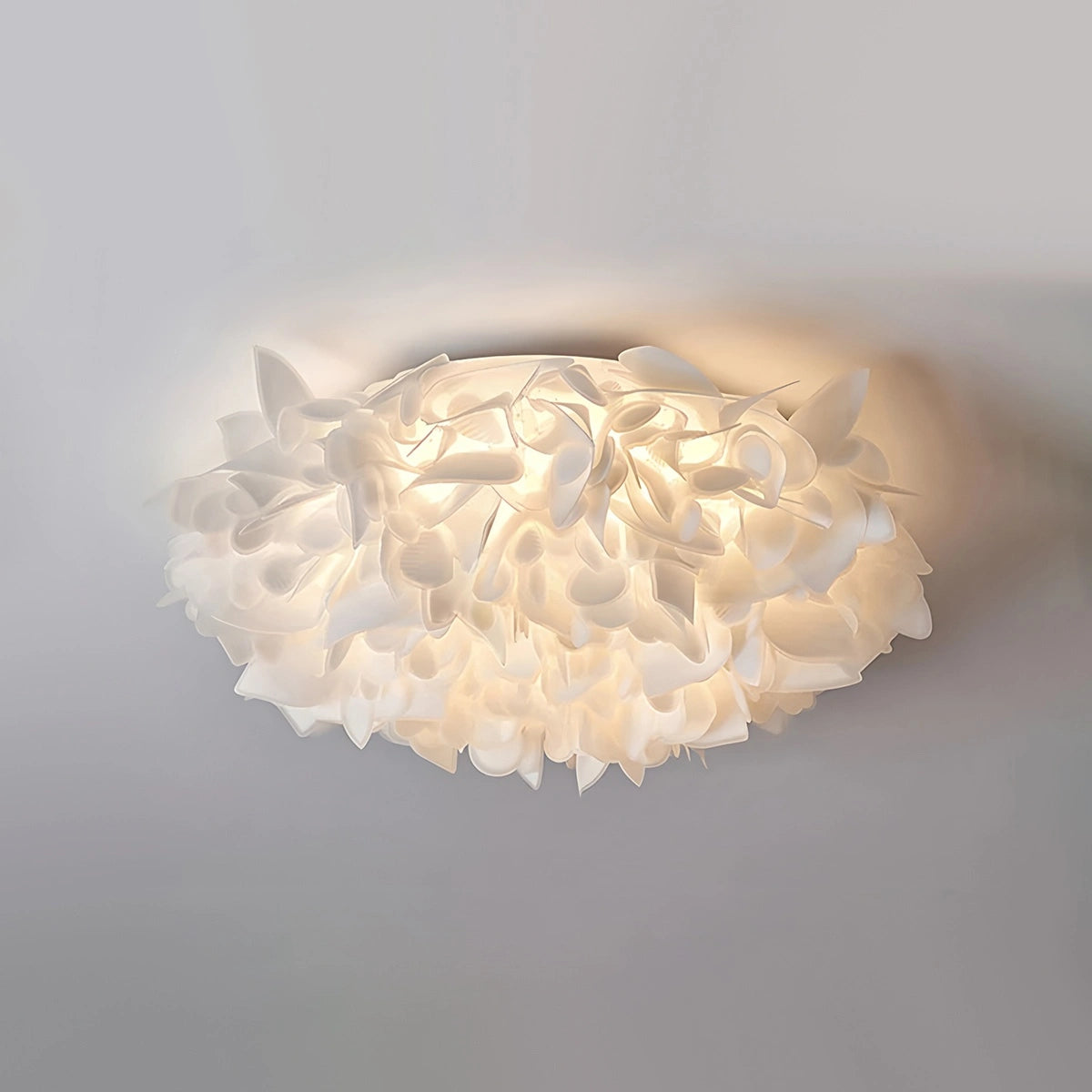 Lampa Sufitowa Glamour z Dekoracyjnymi Płatkami Kwiatów Flush Mount