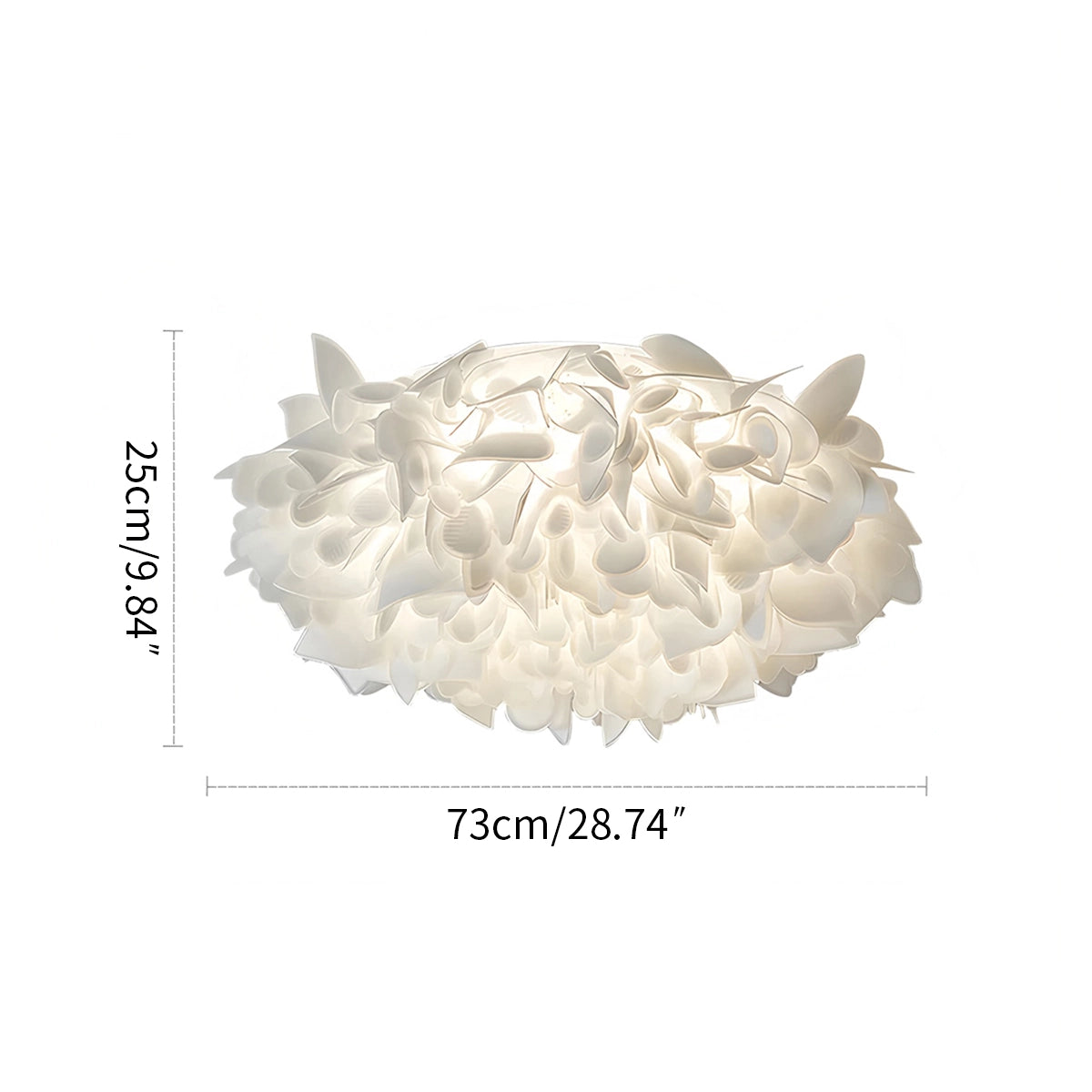 Lampa Sufitowa Glamour z Dekoracyjnymi Płatkami Kwiatów Flush Mount