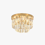 Lampa Sufitowa Glamour z Kryształami i Dwupoziomowym Kloszem
