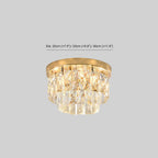 Lampa Sufitowa Glamour z Kryształami i Dwupoziomowym Kloszem