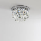 Lampa Sufitowa Glamour z Kryształami i Dwupoziomowym Kloszem
