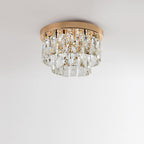 Lampa Sufitowa Glamour z Kryształami i Dwupoziomowym Kloszem