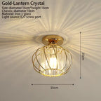Lampa Sufitowa Glamour z Kryształami i Metalową Kloszem Kulistym