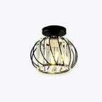 Lampa Sufitowa Glamour z Kryształami i Metalową Kloszem Kulistym