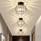 Lampa Sufitowa Glamour z Kryształami i Metalową Kloszem Kulistym