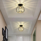 Lampa Sufitowa Glamour z Kryształami i Metalową Kloszem Kulistym