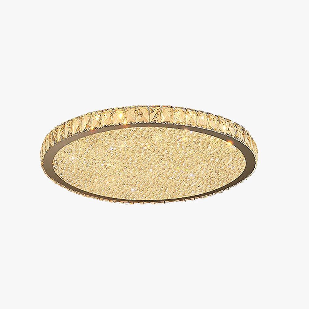 Lampa Sufitowa Glamour z Kryształami i Okrągłą Konstrukcją