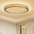 Lampa Sufitowa Glamour z Kryształami i Okrągłą Konstrukcją