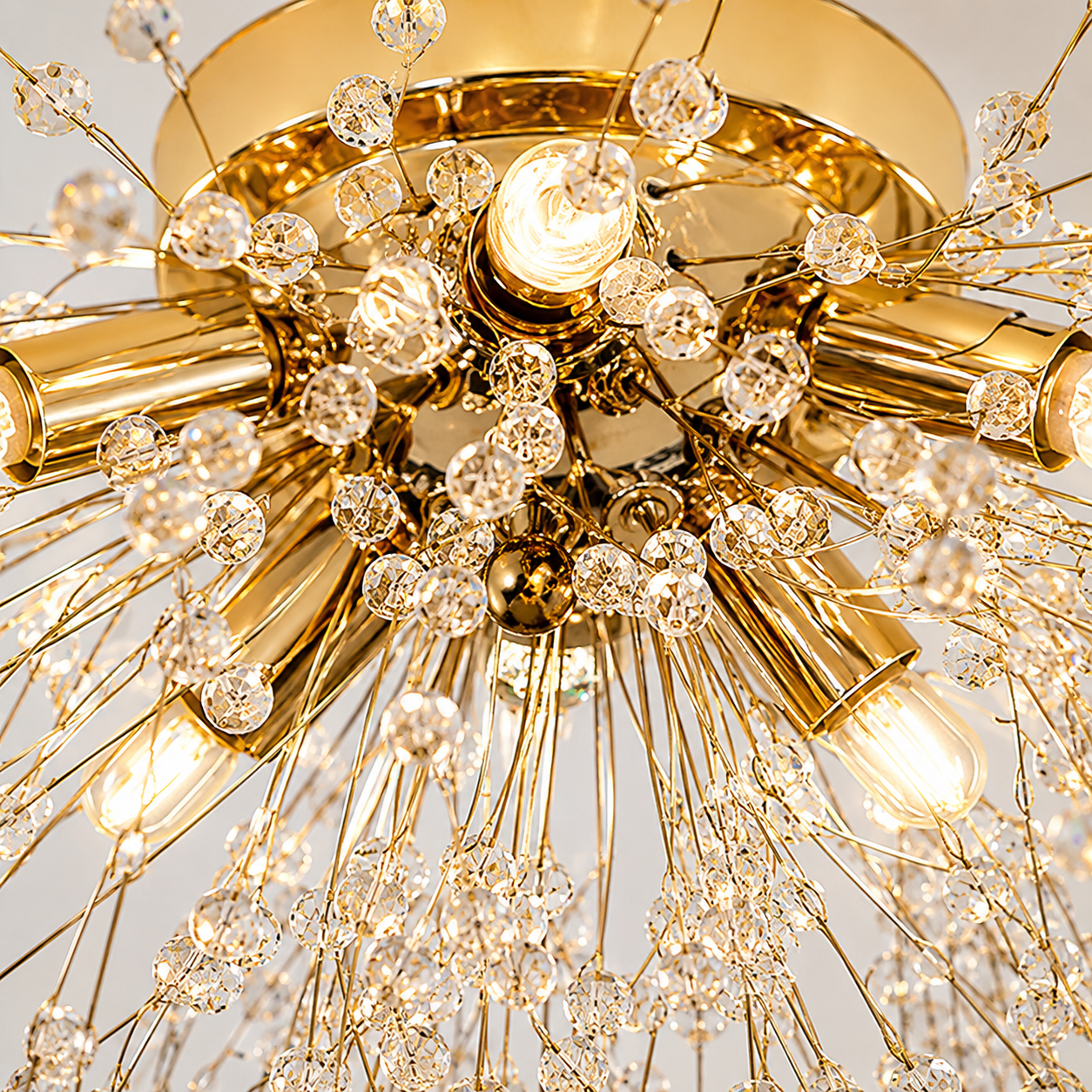 Lampa Sufitowa Glamour z Kryształami w Kształcie Dmuchawca