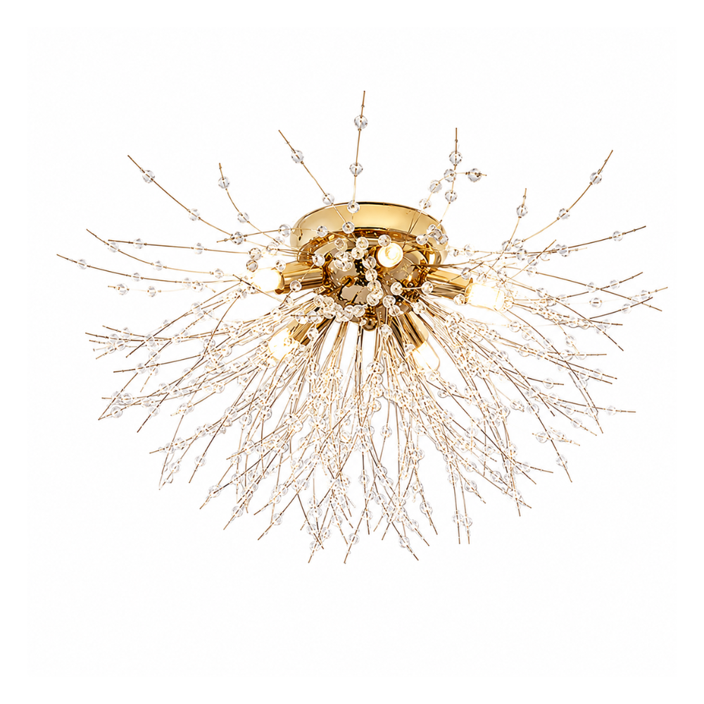 Lampa Sufitowa Glamour z Kryształami w Kształcie Dmuchawca