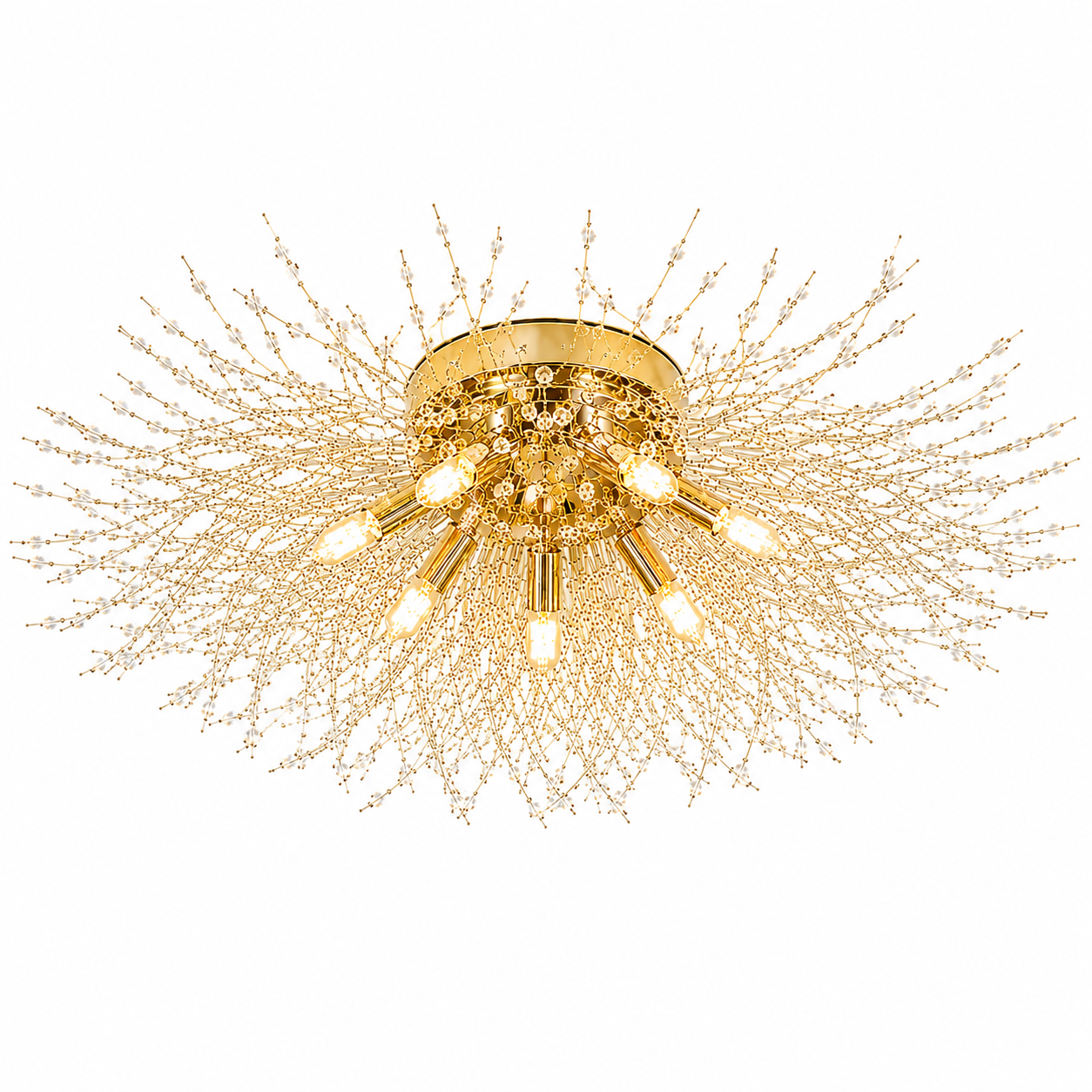 Lampa Sufitowa Glamour z Kryształami w Kształcie Dmuchawca