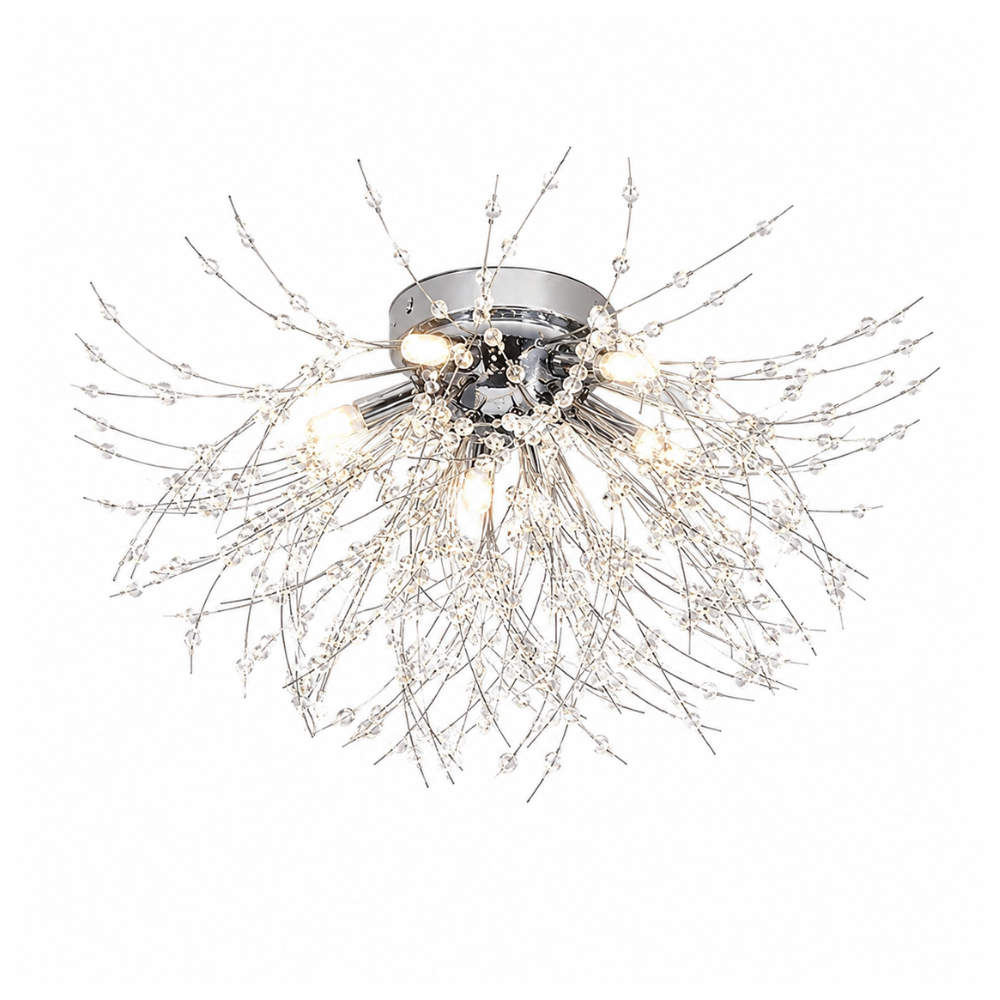 Lampa Sufitowa Glamour z Kryształami w Kształcie Dmuchawca
