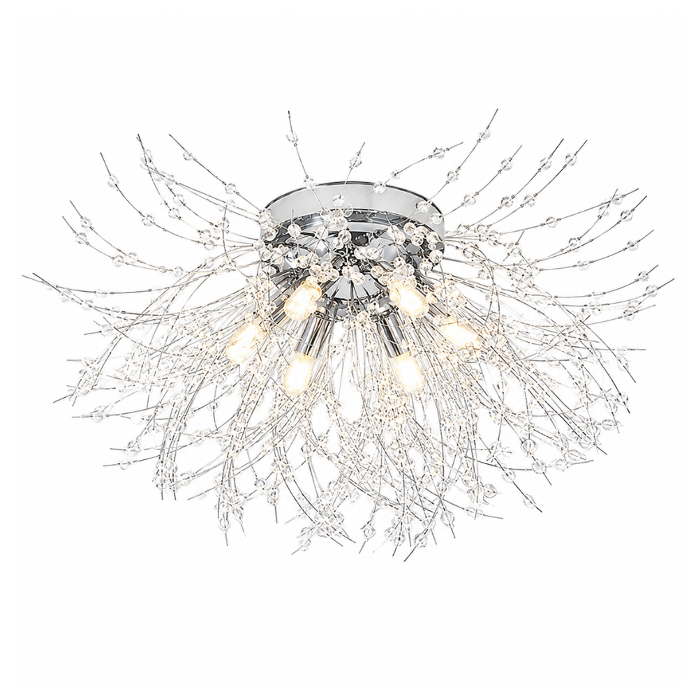 Lampa Sufitowa Glamour z Kryształami w Kształcie Dmuchawca