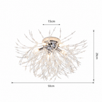 Lampa Sufitowa Glamour z Kryształami w Kształcie Dmuchawca