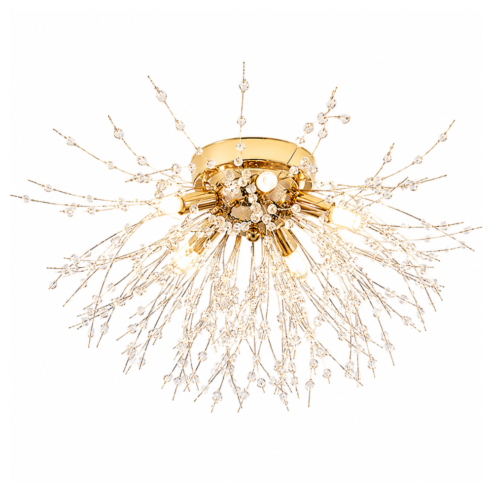 Lampa Sufitowa Glamour z Kryształami w Kształcie Dmuchawca