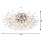 Lampa Sufitowa Glamour z Kryształami w Kształcie Dmuchawca