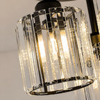 Lampa Sufitowa Glamour z Kryształowymi Kloszami i Trzema Punktami Światła