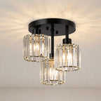 Lampa Sufitowa Glamour z Kryształowymi Kloszami i Trzema Punktami Światła