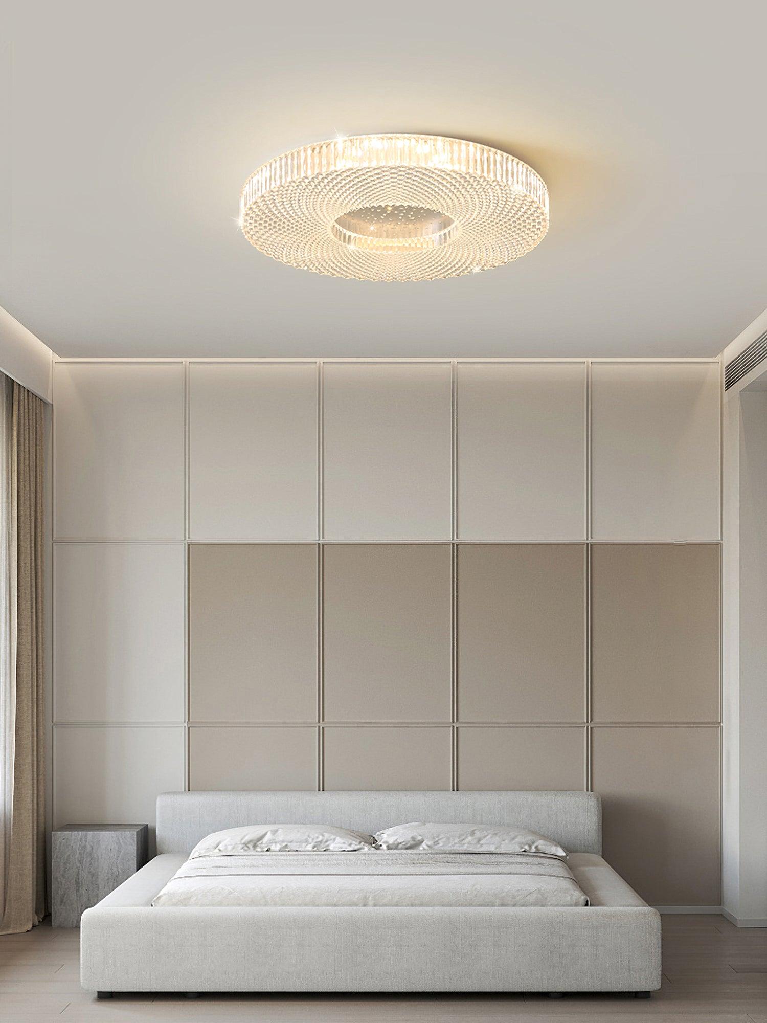 Lampa Sufitowa Glamour z Okrągłym Kloszem Akrylowym i Zintegrowanym LED