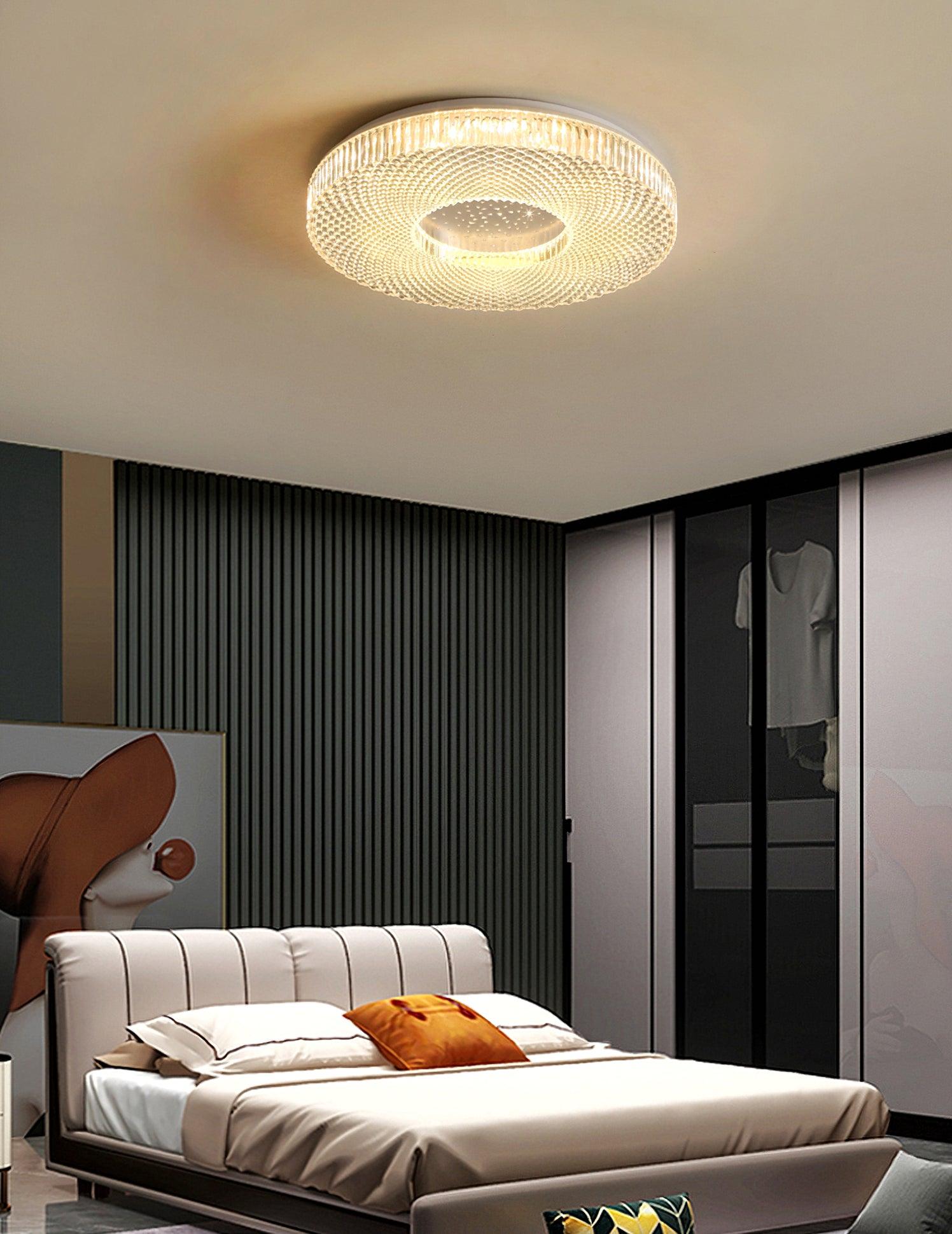 Lampa Sufitowa Glamour z Okrągłym Kloszem Akrylowym i Zintegrowanym LED