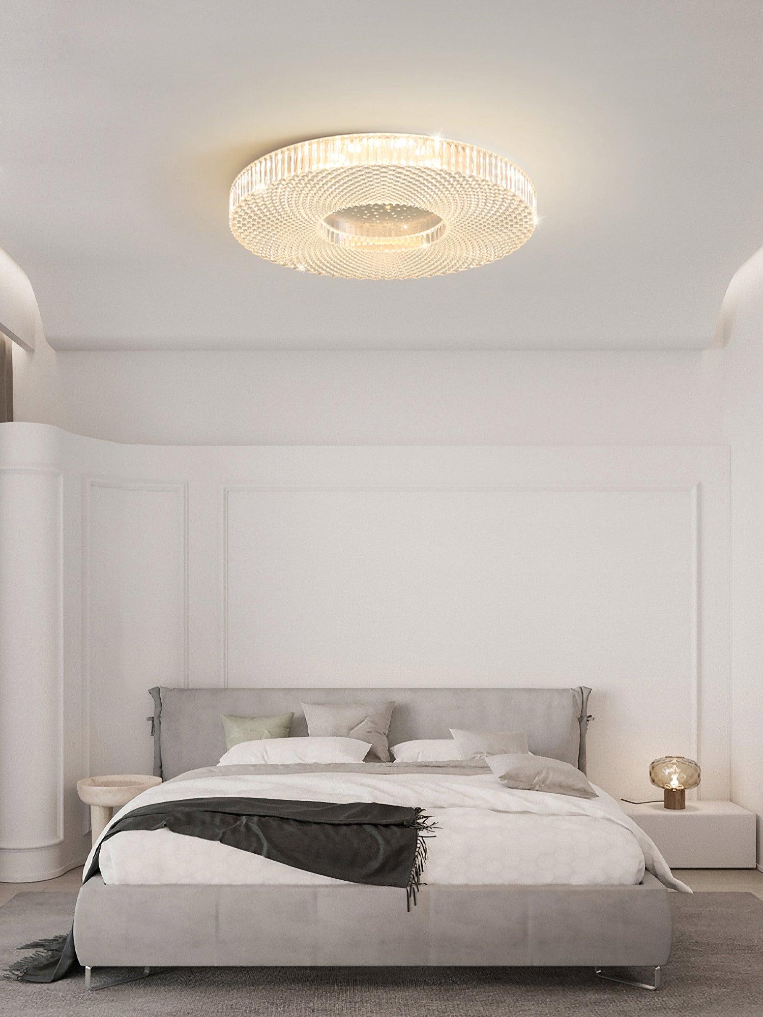 Lampa Sufitowa Glamour z Okrągłym Kloszem Akrylowym i Zintegrowanym LED