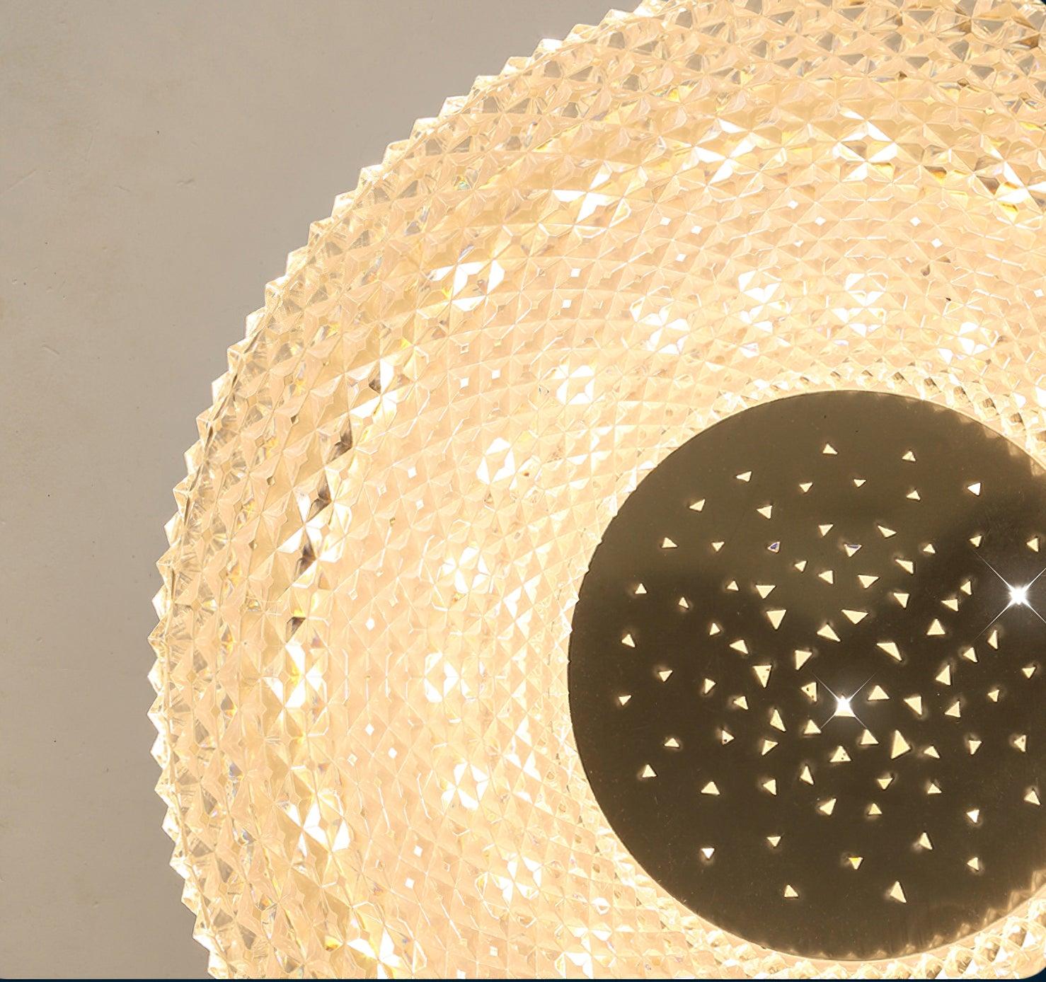 Lampa Sufitowa Glamour z Okrągłym Kloszem Akrylowym i Zintegrowanym LED