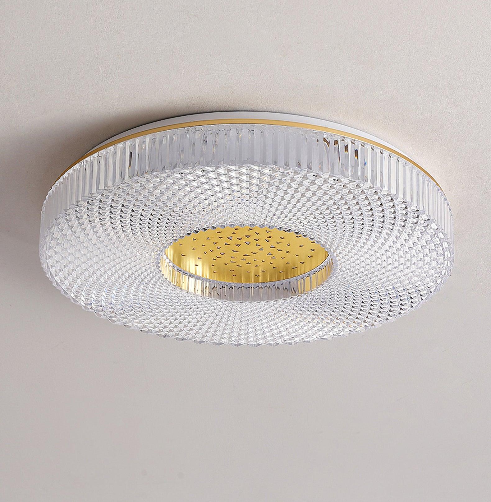 Lampa Sufitowa Glamour z Okrągłym Kloszem Akrylowym i Zintegrowanym LED