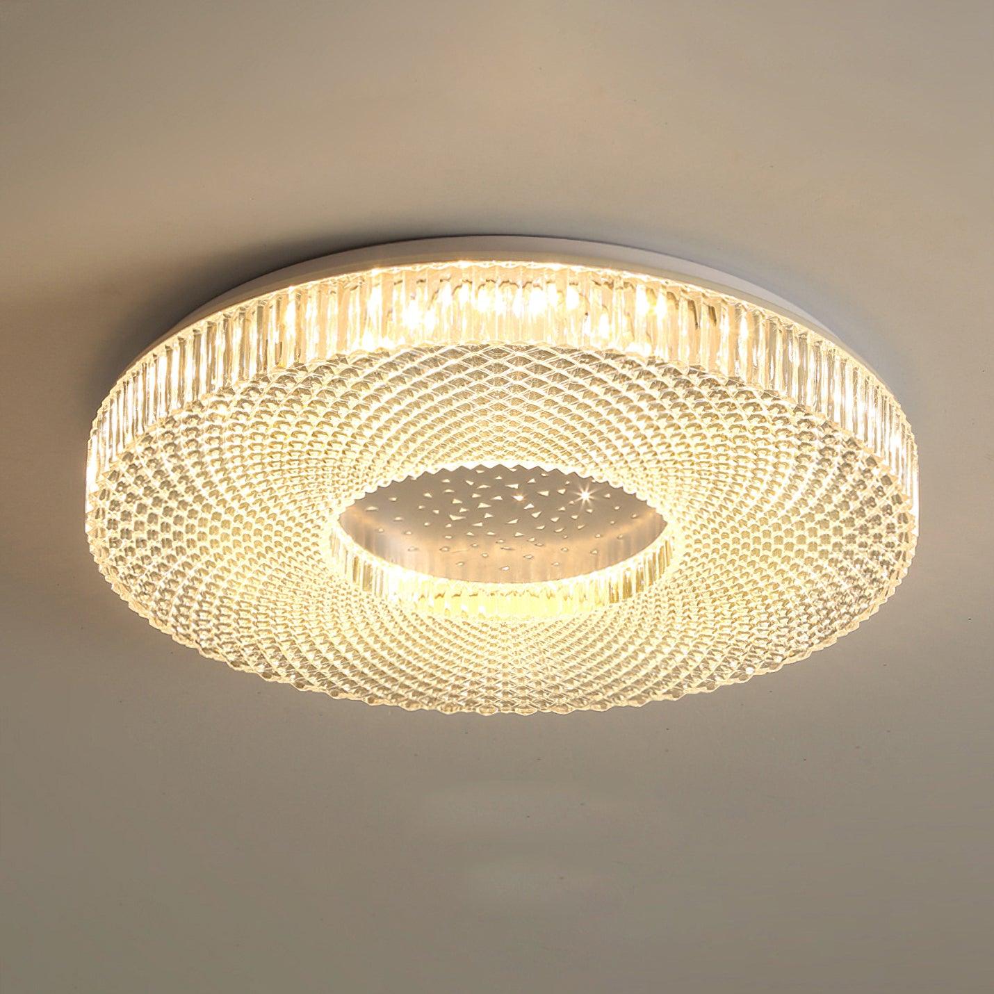 Lampa Sufitowa Glamour z Okrągłym Kloszem Akrylowym i Zintegrowanym LED