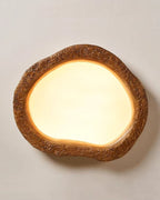 Lampa Sufitowa Japandi z Organicznym Drewnianym Obramowaniem