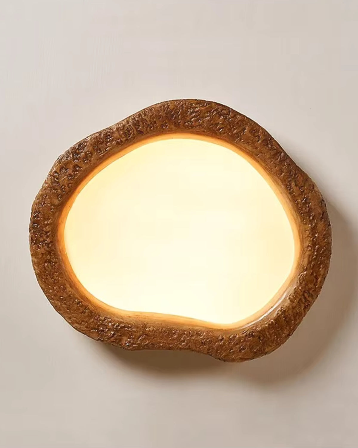 Lampa Sufitowa Japandi z Organicznym Drewnianym Obramowaniem